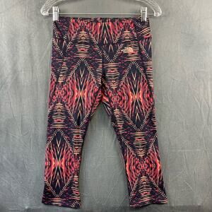 The North Face Leggings Small Wild Print 3/4 Length Yoga Stretch Work Out Pants